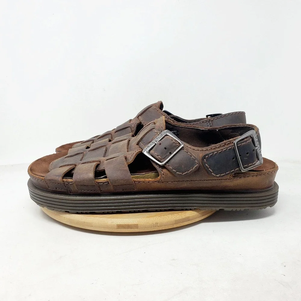 Skechers Jammers Sandals Mens 11 Fisherman Brown Chunky Platform 90s‎ Y2K Shoes
